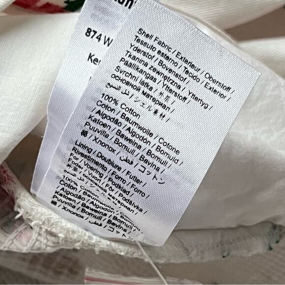 Farm Rio Mixed Cross Stitch Flowers Embroidered Long Balloon Sleeves Crop Top XL - Picture 12 of 14